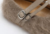 SWAYING Fall/Winter 2025 Collection: Cashmere-trimmed leather flat shoes SW-SW25AW4P06C2S36-TUO (Camel)